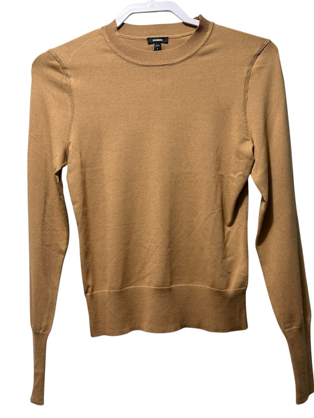 Express Women's Camel/Tan Crewneck Sweater